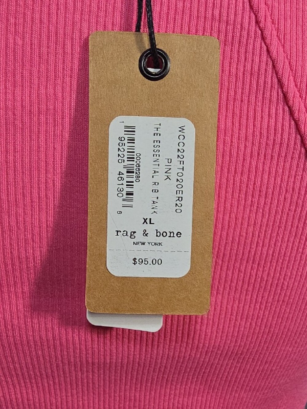 rag & bone Pink Ribbed Crewneck Tank R1 - Picture 4 of 5